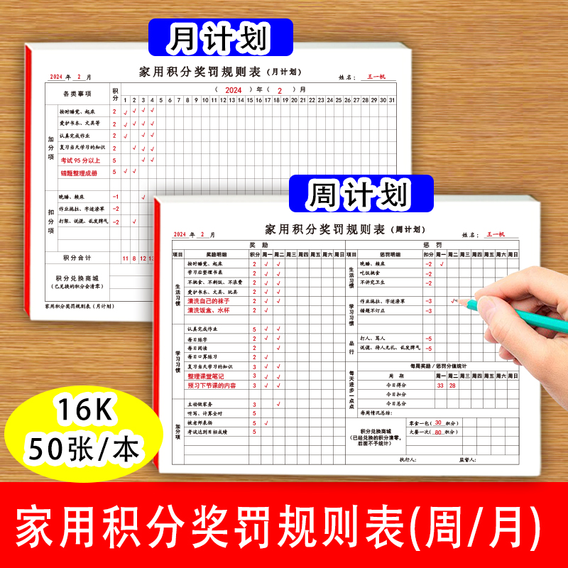 家用积分奖罚规则表学习计划