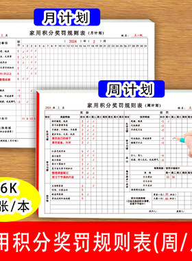 家用积分奖罚规则表学习计划