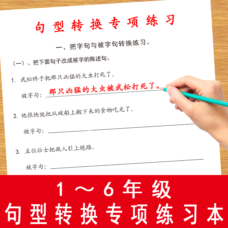 句型转换把字句被字句否定句双重否定句扩写缩写转换汇总+练习本一二三四五六年级语文专项练习本