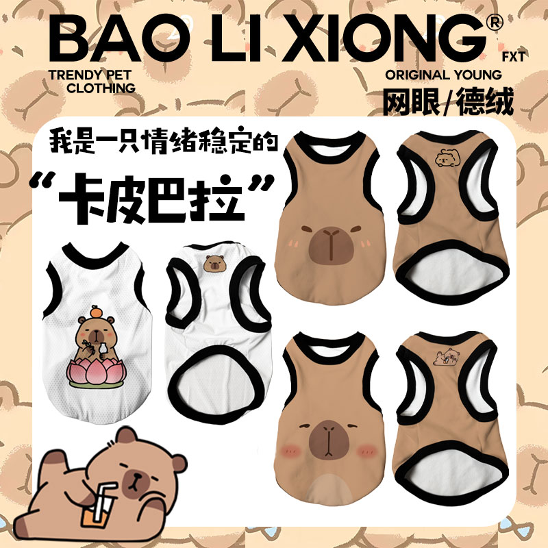 秋冬卡通佛系创意卡皮巴拉表情猫狗宠物衣服猫咪狗狗空调衫宠物服