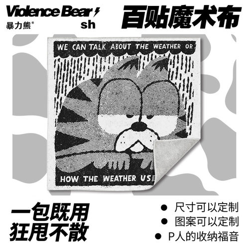 化妆包单反收纳布卡通可爱洗漱包治愈加菲猫魔术布相机百贴布新款
