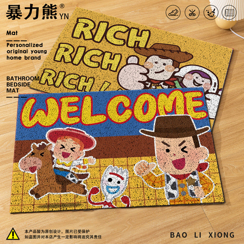 门口地垫进门防滑垫玩具总动员入户地垫门外地垫入户蹭土门垫免洗