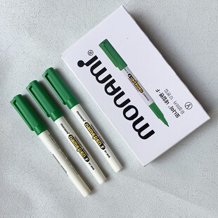 慕那美monami油性迷你小号单头记号笔1.0mm 装饰标记划线绘画笔 04002 绿色 NamePen-F包邮