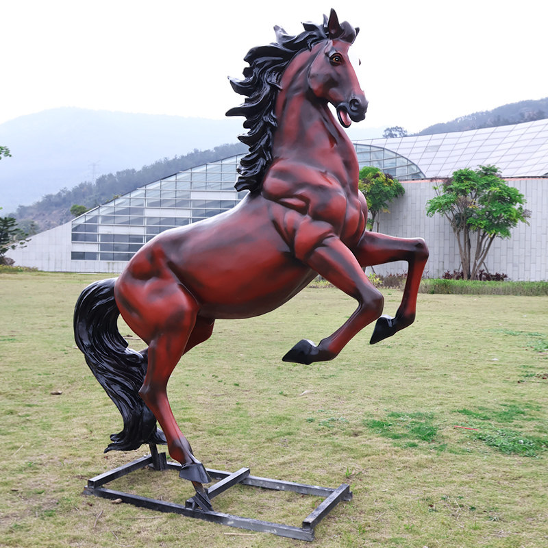 仿真动物大型八骏雄风马雕塑玻璃钢模型摆件户外园林景观景区装饰