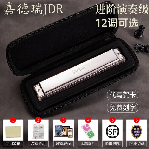 JDR嘉德瑞24孔复音C调口琴