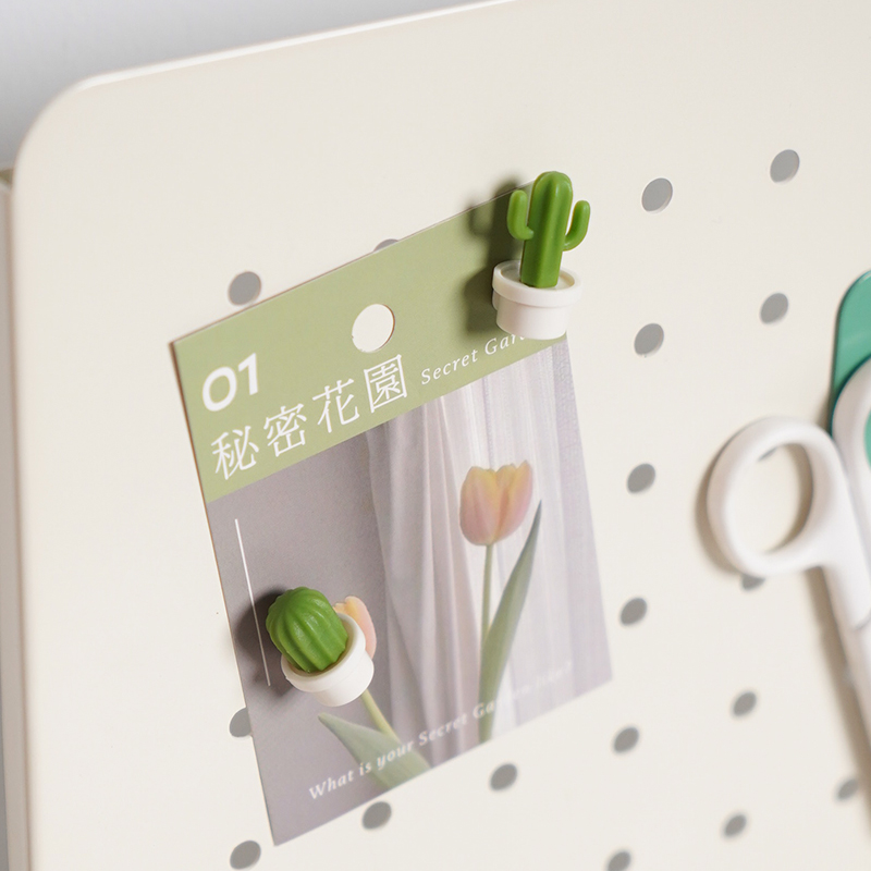 洞洞板配件创意立体磁铁冰箱贴仙人掌多肉植物吸铁石磁性贴留言贴