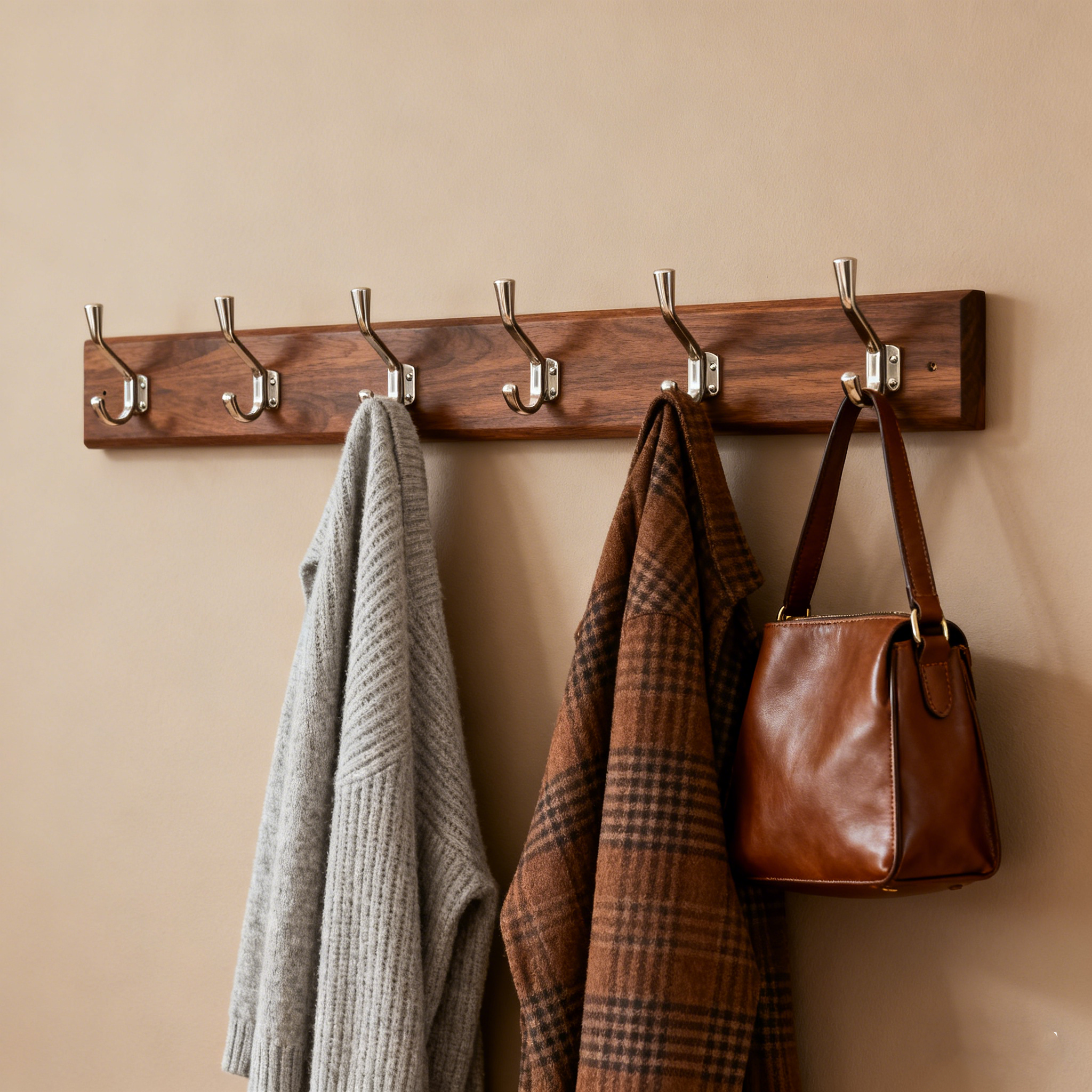 实木衣帽架挂钩挂衣架墙上壁挂进门玄关入户门后口打孔钥匙挂衣架,住宅家具,衣帽架,淘宝优惠券,粉丝福利购,淘宝优惠卷