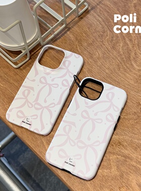 Poli Corner原创蝴蝶结小狗新款苹果17ProMax手机壳iphone16pro高级感女生可爱防摔15韩国进口菲林壳蝴蝶招财