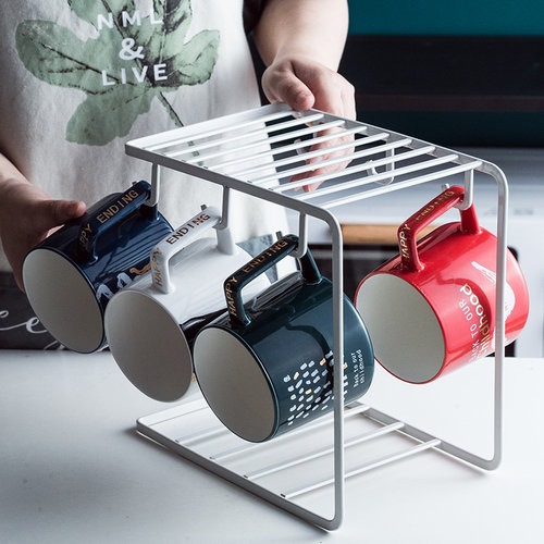 铁艺杯子收纳架家用杯架子复古马克杯架子客厅杯子架杯架子置物架