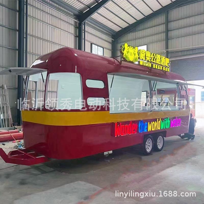 不锈钢餐车多功能创业早餐车美食车电动四轮小吃车移动餐车摆摊车