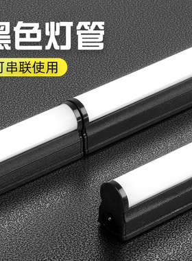 喷黑色外壳T5灯管一体化LED日光灯餐饮火锅店1.2米高亮支架全套