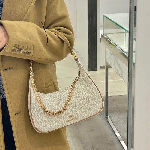欧美正品MK女包经典Piper老花真皮链条腋下包手提包百搭