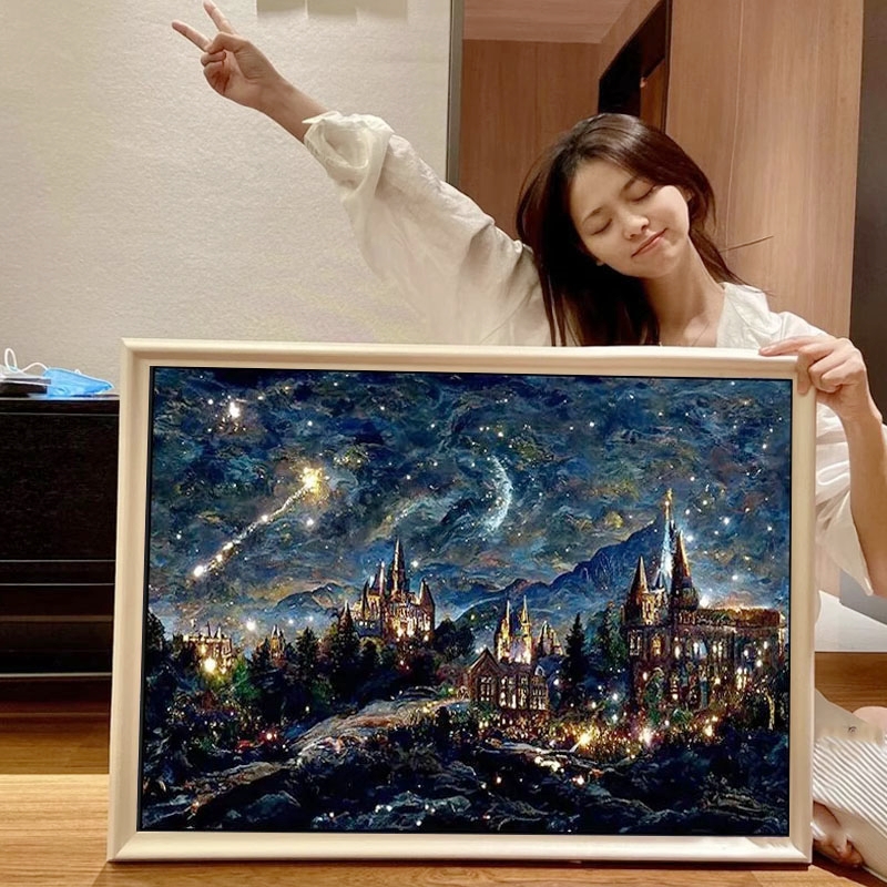 高难度钻石画2025新款5d满钻大幅材料包送工具儿童手工diy点钻画