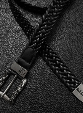 ERD忧郁的富二代玫瑰花朋克摇滚手工编织皮带-窄款