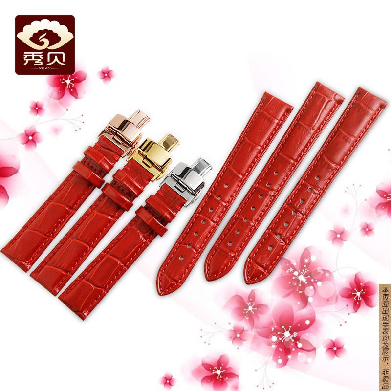 原厂代用红色女装手表带飞亚达四叶草摄影师天梭女红色表带14