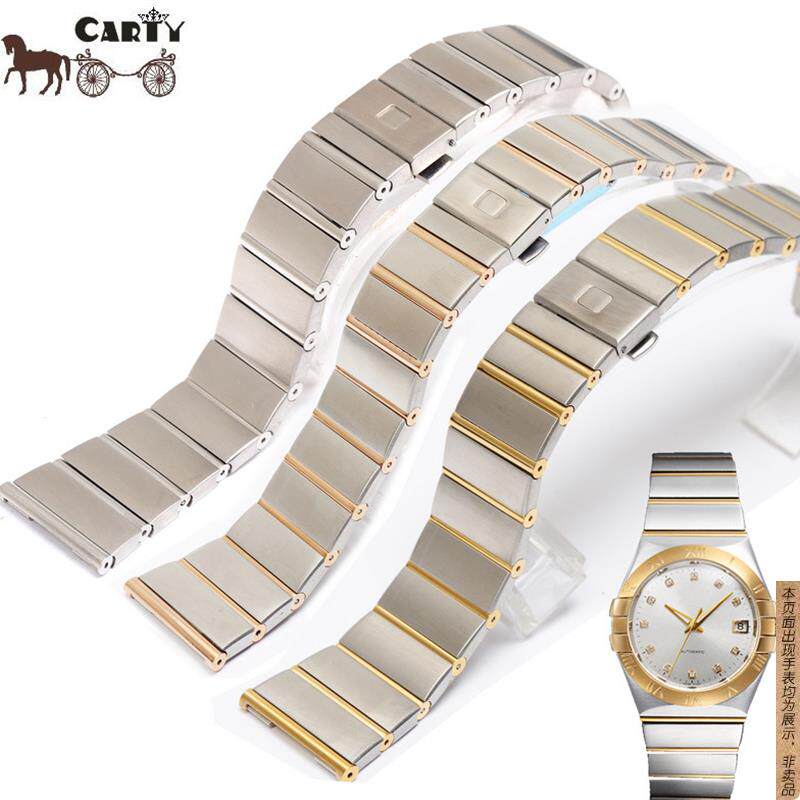 原厂代用钢表带配件欧米茄星座双鹰至臻天文台252318钢带