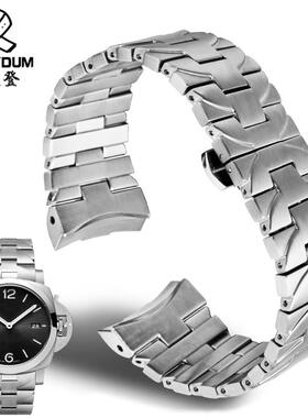 原厂代用弧形实芯精钢表带沛纳海庐米诺系列PAM01316PAM01438男24