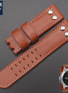 原厂代用汉密尔顿卡其航空H77755533表带大飞橙红色手工表带表链