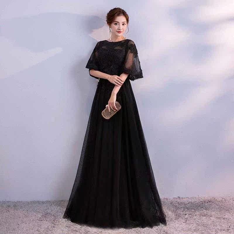 大码mm胖礼服年会200斤显瘦高贵黑色女装森系正式场合新款晚装裙在类目 女装/女士精品, 婚纱/旗袍/礼服, 礼服/晚装中 - 来自Buy2taobao.com提供专业的淘宝代购服务