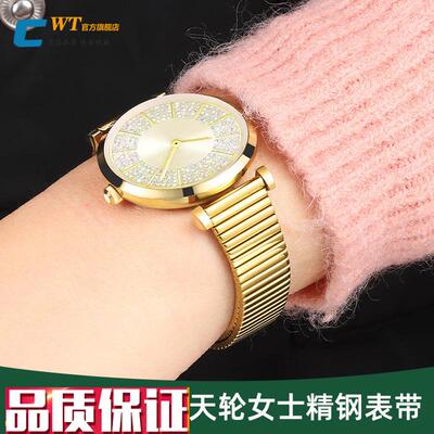 适配阿玛尼摩天轮钢带表带女满天星ARz1926600231909钢表链14mm