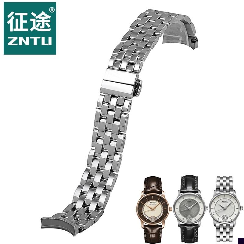适用于美度贝伦赛丽女M007钢表带手蝴蝶扣表链M007207A18mm