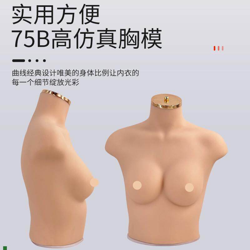 新款女胸模内衣模特道具仿真人y胸模75B/C网店内衣拍照软体硅胶
