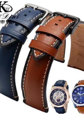 适用于化石FOSSIL真皮表带FTW1114/FS5151头层牛皮表带2022MM