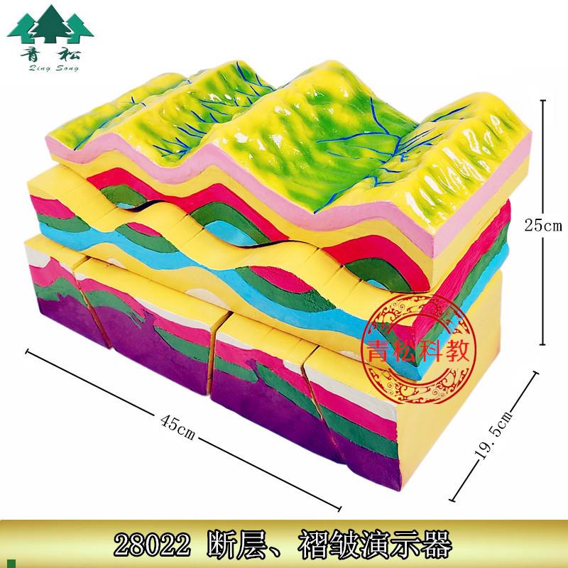 28022断e层褶皱作用演示模型高中地理教学仪器地质地壳运动教具