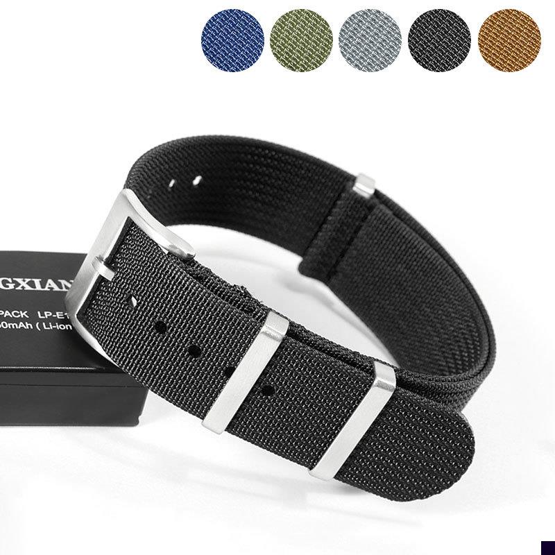 适用于尼龙编织带DW欧米茄精工劳力士汉密尔顿浪琴帆布表链2022mm