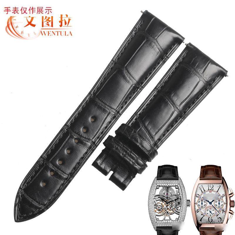 适用鳄鱼皮表带适配法兰克穆勒FM8880SCK专用手表带皮带男22MM