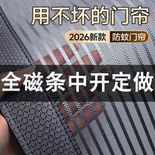 入户防蚊金刚网磁条免打孔门帘