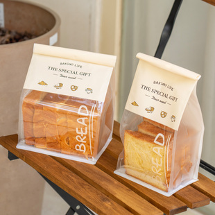 新款吐司面包包装袋烘焙纸袋贝果欧包饼干自封食品袋打包袋子