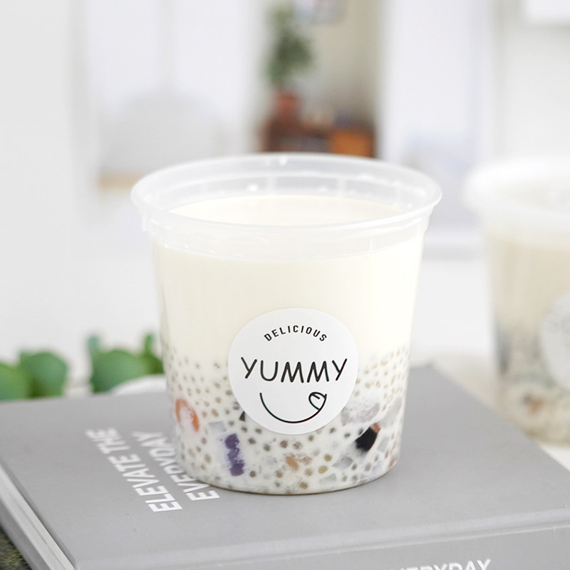 ins风贴纸精致烘焙贴纸芋圆盒冰淇淋盒子慕斯盒不干胶贴纸64贴