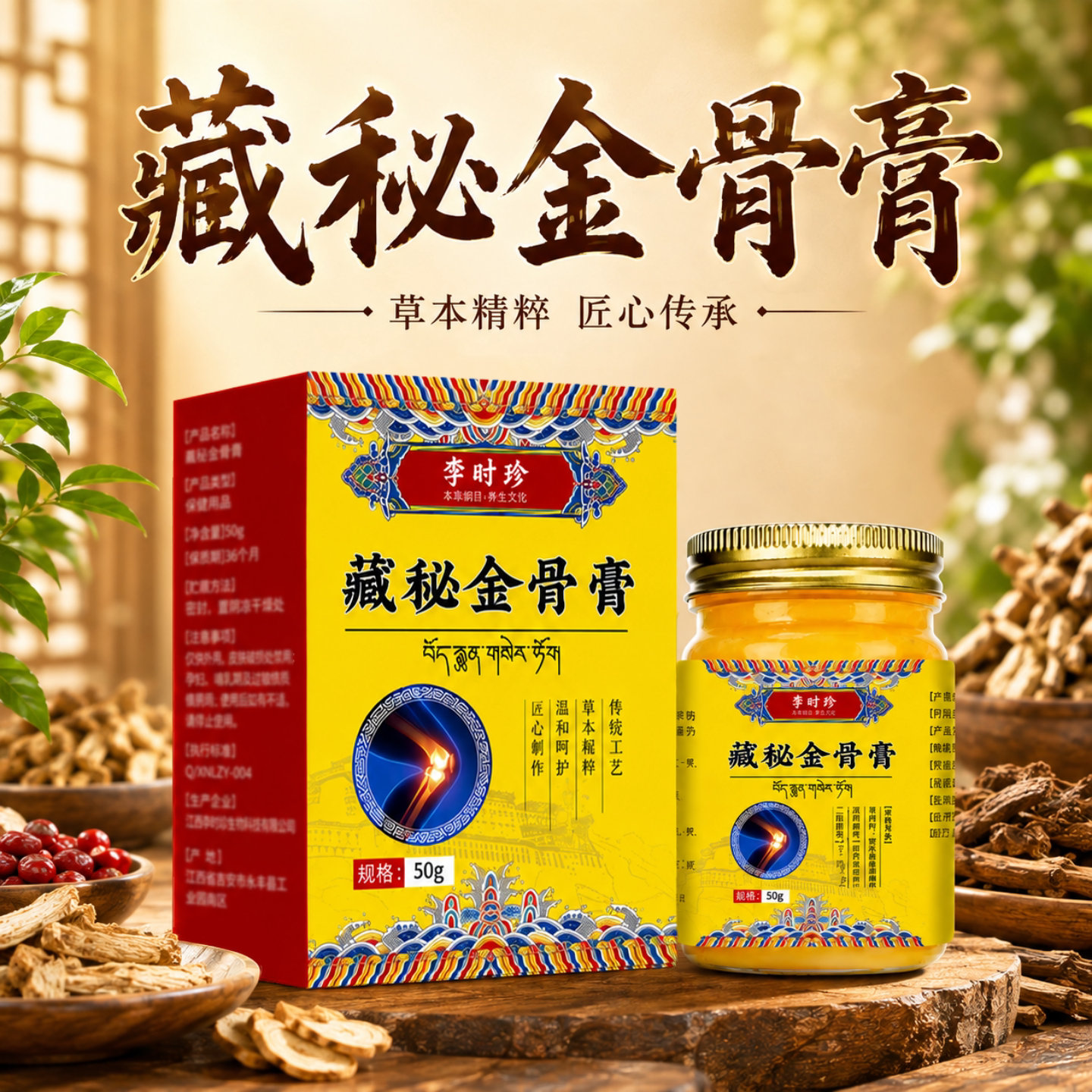 【正品藏膏】藏秘金骨膏颈椎肩周腰椎膝盖关节膏金骨膏外用保健膏