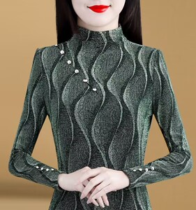 时尚春秋女装保暖内搭上衣2023新款冬季长袖半高领加绒加厚打底衫