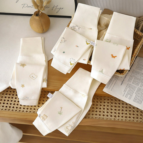 宝宝纯棉秋裤婴幼儿高腰护肚裤儿童秋裤睡裤家居服可开档