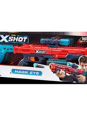 2022新款ZURU xshot 软弹枪儿童玩具生日礼物鹰眼发射器16发弹