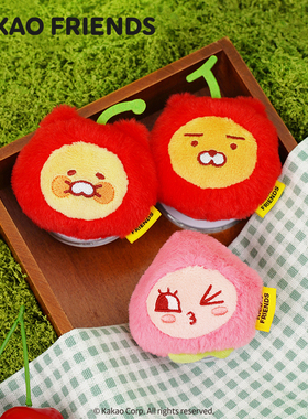 kakao friends中国限定毛绒磁吸手机支架水果头套Ryan屁桃冰箱贴