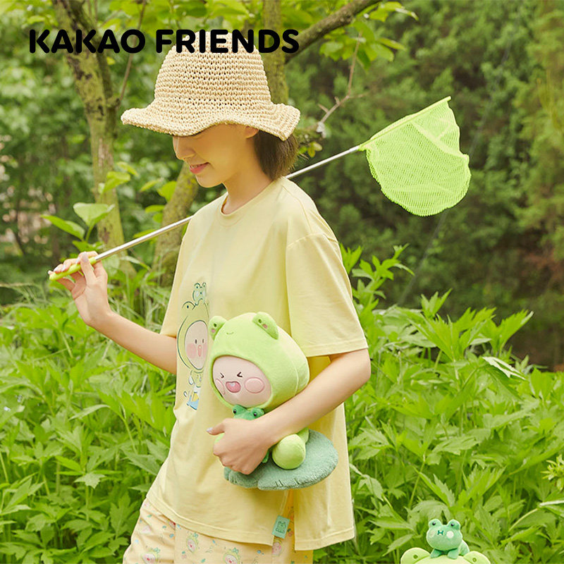 kakao friends 韩版绿色假日可爱夏季薄款短袖休闲家居服套装