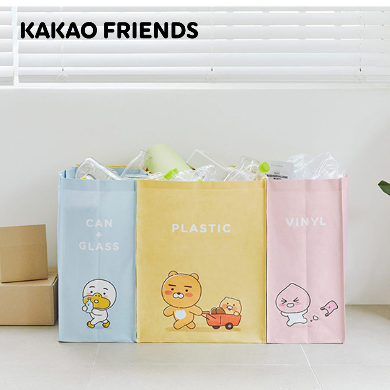 kakao friends 萌趣可回收垃圾桶垃圾分类干湿分类环保卡通筒