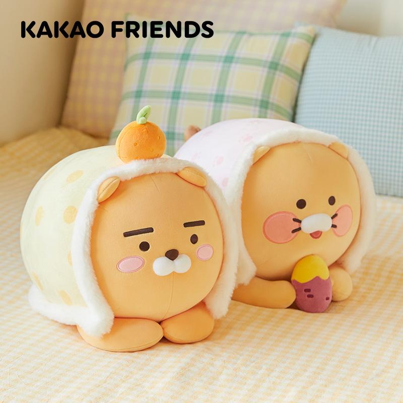 kakao friends 萌趣柔软抱枕 被子ryan&choonsik可爱卡通公仔
