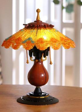 哲高潮玩积木台灯复古系列迷你颗粒益智拼装玩具女生生日礼物摆件