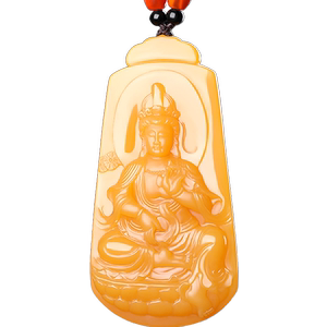 涵怡天然黄龙玉观音吊坠大师弧品