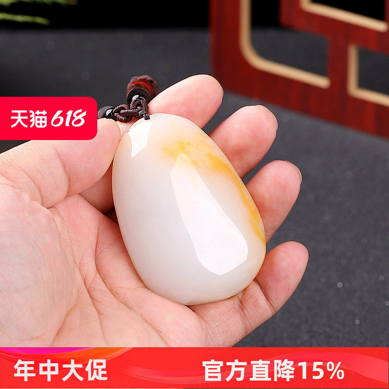 新疆羊脂级白玉金丝玉手把件男士手玩件玉石把件天山翠原石把玩件