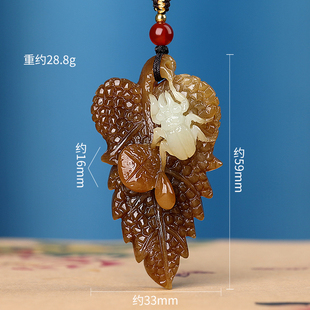 孤品大师工艺和田玉且末糖玉知足常乐玉佩喜从天降玉挂件男女玉坠