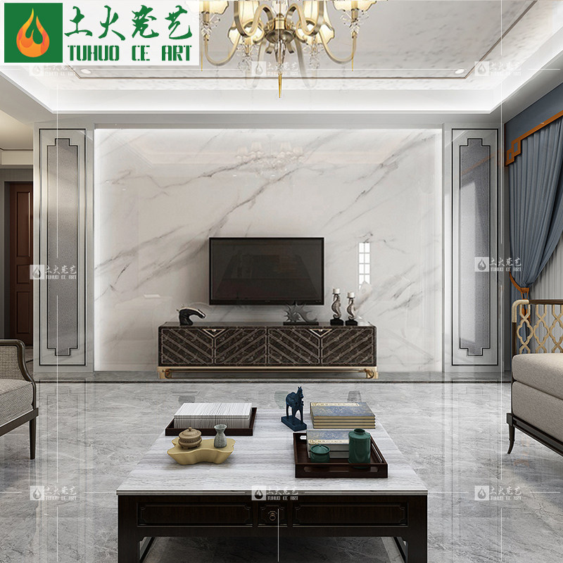 Modern minimalist New Chinese style decorate Frame Rome column Marble Crystal Stone TV backdrop ceramic tile White Jazzin the Decoration main material , Ceramic tile , Tile Walls  category - from Buy2taobao.com to provide professional Taobao agent buy service