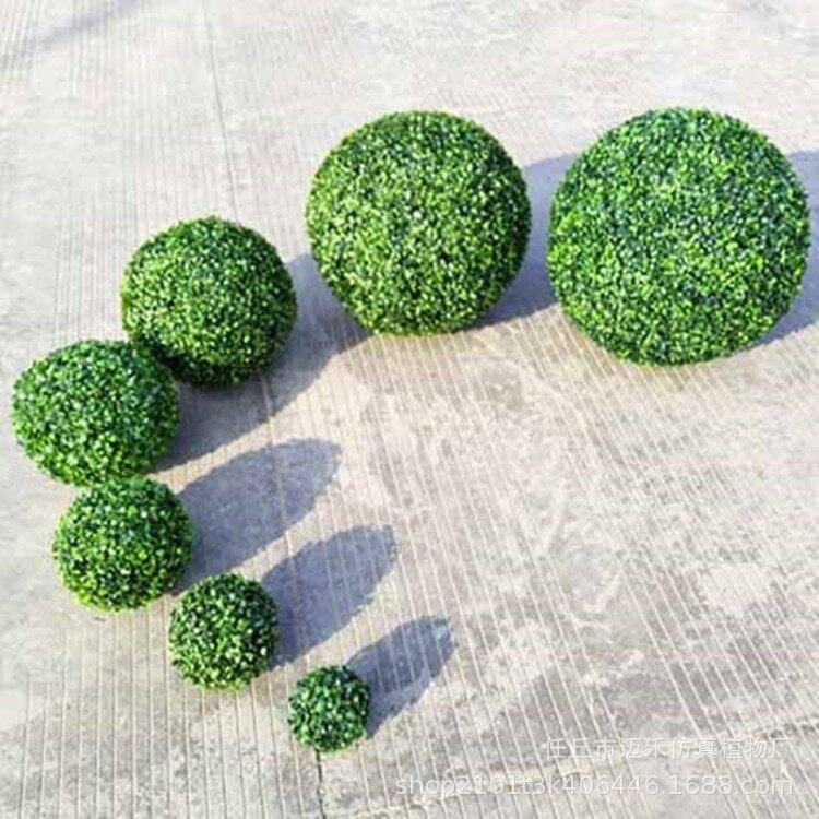 仿真绿植草球装饰塑料大圆球假球绿色房顶挂藤球花球造景落地摆件