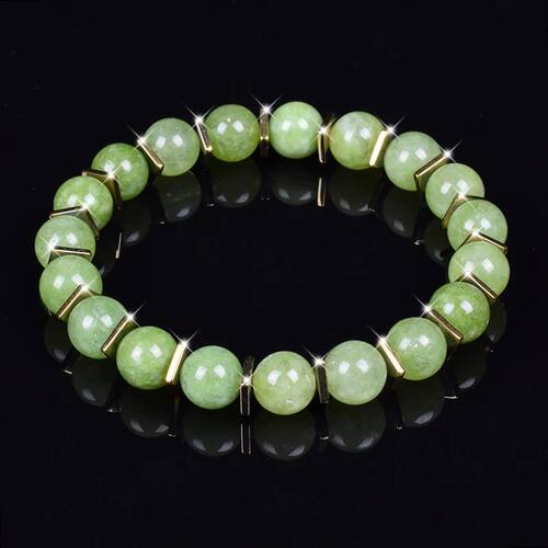 Green Jades Bracelet Men Women Money Attraction Lucky
