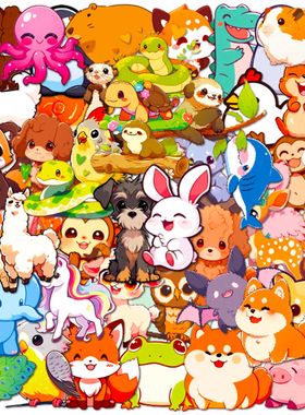50PCS Cute Animal Stickers for Water Bottles Aesthetic