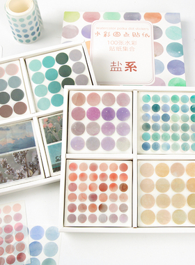 100sheets  Watercolor Polka Dot Sticker Bullet Journaling